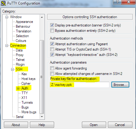Configuración PuTTY para acceder con clave pública y privada a través de SSH 02